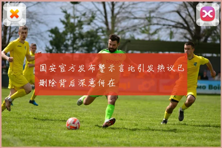 国安官方发布警示言论引发热议已删除背后深意何在